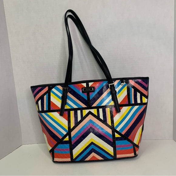 Nine West Handbags - NINE WEST AVE TOTE GEOMETRIC PATTERN MULTI COLORED